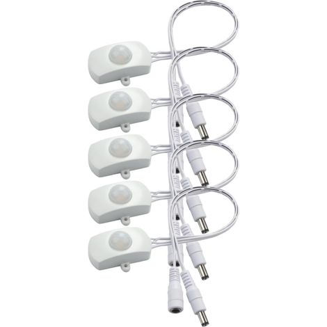 Interrupteur de Capteur de Mouvement DC 6V 12V 24V 5A PIR pour Bande Lumineuse LED (Blanc) (1/5)