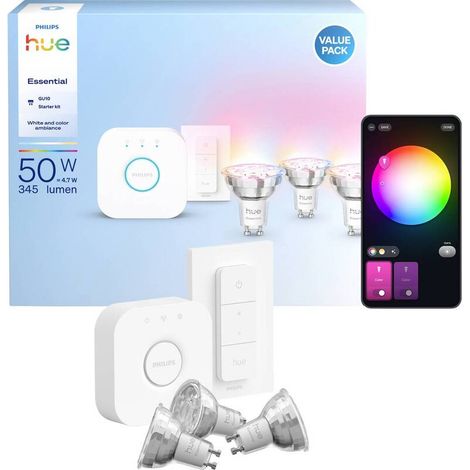 [GEBRAUCHT] B-Ware Philips LED-Leuchtmittel Hue Essential WACA dimmbar warmweiß bis kaltweiß 3er (1/2)