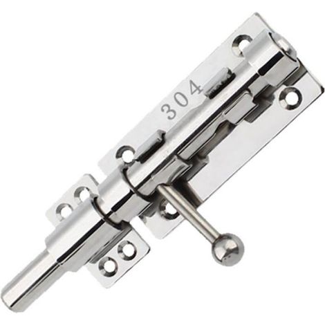 Serrure Coulissante de 15 cm pour Porte et Clôture – Serrure à Canon en Acier Inoxydable 304 – Mécanisme de Fermeture Robuste pour (1/4)