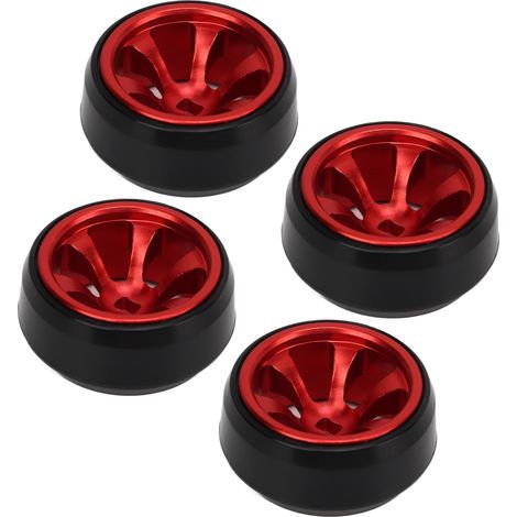 Lot de 4 pneus de drift RC en alliage d'aluminium, pièces de rechange rouges pour voiture RC WLtoys K989 1/28 (1/5)