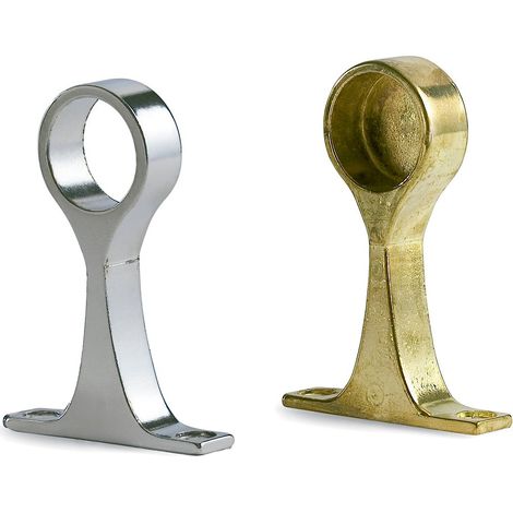Soporte Intermedio Barra 20Mm Latón - Soporte dorado central o lateral fijación a techo para barras redondas (1/3)