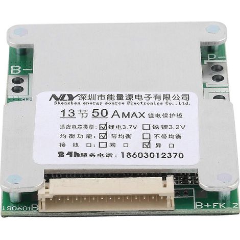 13S 50A Lithium-Batterie-Ladeschutzplatine (BMS-PCB) mit Balancerladung
