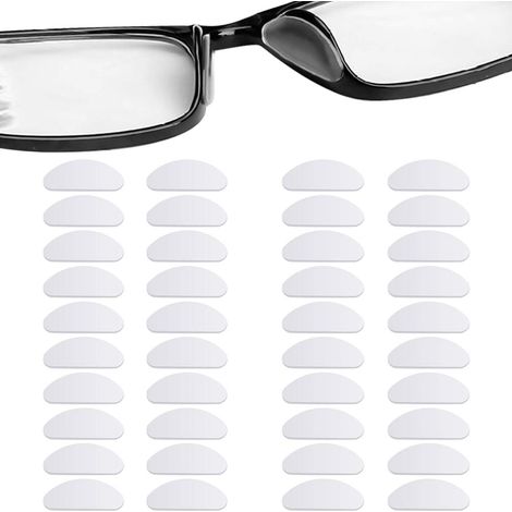 30 Paires Silicone Antidérapant Coussinets de Nez Adhésif Plaquettes de Nez,pour Lunettes de Lunettes de Soleil Spectacles（1mm transparent）, (1/5)