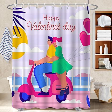 Voile de douche fluide en polyester 180x180 séchage rapide rideau imperméable pour salle de bain avec baignoire (1/5)