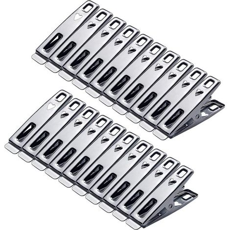 Pinces à Linge INOX 80 pièces Multifonctionnel Vêtements Pinces pour Vêtements Chaussettes Fichiers Papier Snacks Seal (1/5)