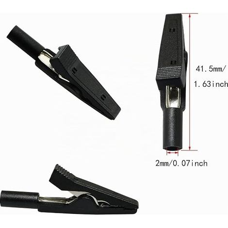Insulated Alligator Clips Electric Alligator Clips for 2mm Test Probes and Banana Plugs (1/4)