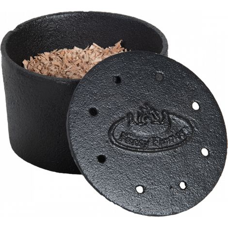 Lot fumage BBQ - Copeaux sélectionnés - L 15 x H 8cm - Fonte, bois de hêtre - Livraison gratuite