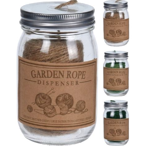 PROGARDEN cuerda jardin con tarro vidrio , Cuerda jardin con tarro vidrioMarca ProgardenCuerda 50 metros en tarro de cristal