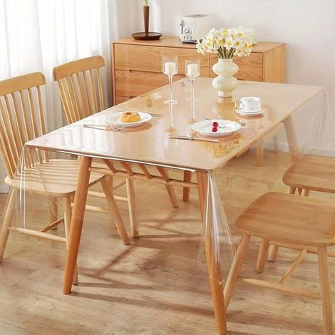 Nappe transparente en PVC - DOK - 140x180 cm - Imperméable - Résistant à l'huile - Anti-graisse - Haute transparence (1/5)