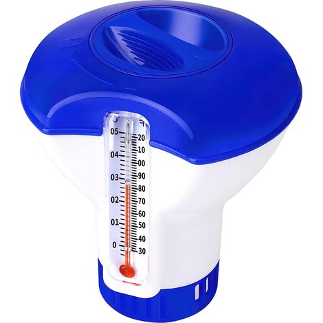 Flotteur doseur de piscine, flotteur réglable de chlore avec thermomètre, pour la chloration et la bromification automatique de la piscine (12,7 cm) (1/5)