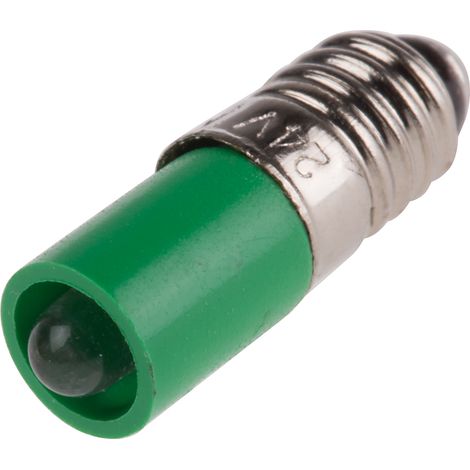 Voyant à LED Vert, culot E5, 24V c.c. ( Prix pour 1 )