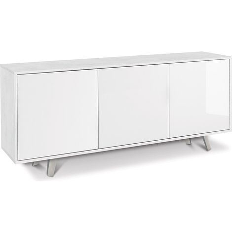 Mobile 3 Ante 177x74x41 cm Ossido Bianco/Bianco Lucido (1/2)