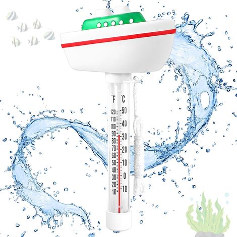 Thermomètre de piscine flottant avec corde, facile à lire, pour piscine, baignoire et spa (1/5)