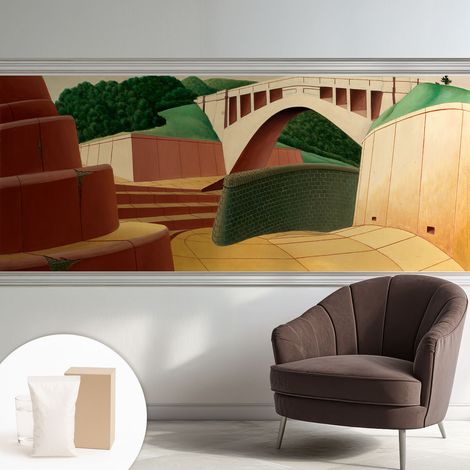 Fototapete - Tapete Vliestapete mit Kleber - Wandtapete Moderne Wandbild Schlafzimmer Wohnzimmer Ruhige Landschaft 250x104 cm (1/5)