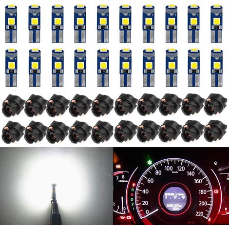 10 bombillas LED T5 37 74 con casquillo de bloqueo giratorio PC74 PC37 para luz de tablero y panel de instrumentos.