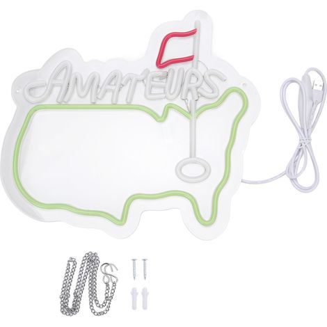 Panneau d'amateurs vert à intensité variable, lumière LED, décoration murale, alimenté par USB, pour chambre à coucher, Club, salle de jeux (1/5)