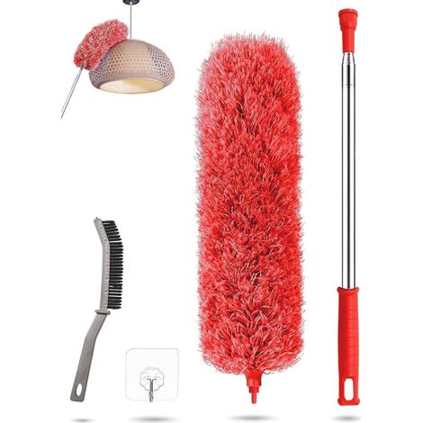 Staubwedel Teleskopstange 240cm waschbar Mikrofaser Rot 4 (1/5)
