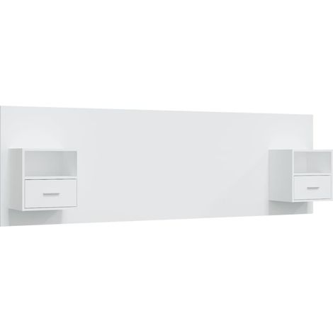 Maison Exclusive - Testiera per Letto con Comodini in Legno Multistrato Bianco