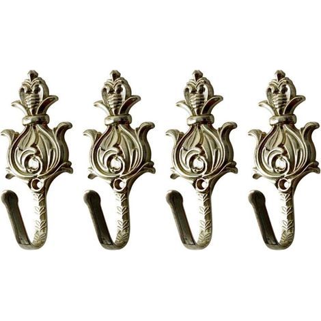 Embrasses de rideaux en alliage de zinc style vintage, crochets de suspension pour fenêtre, bronze, 4 pièces (1/4)