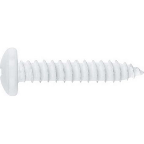 (4,2X25) TORNILLO ROSCA CHAPA CON CABEZA ALOMADA Y HUELLA PH PINTADO BLANCO. HUELLA PH(100U) - INDEX