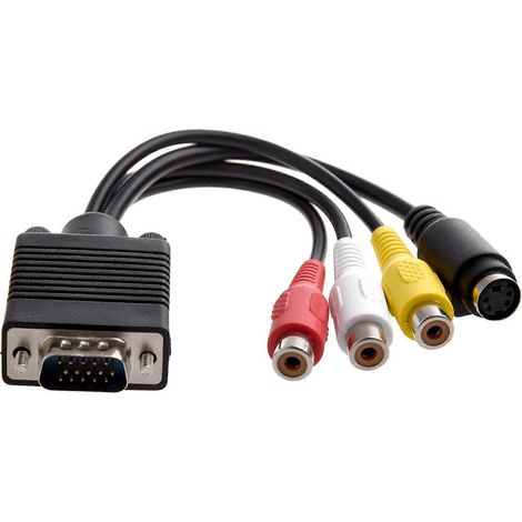 Adaptateur VGA vers TV S-Vidéo RCA Sortie câble vidéo PC (1/4)
