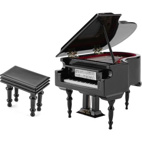 Piano miniature en bois élégant, décoration pour maison et café, ornement raffiné (1/5)