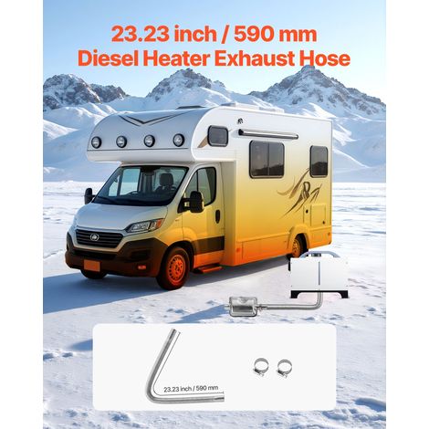 Tuyau d'Échappement pour Chauffage Diesel en Acier Inoxydable 59 cm, Flexible d’Échappement pour Réchauffeur de Stationnement 2 kW/… (1/5)