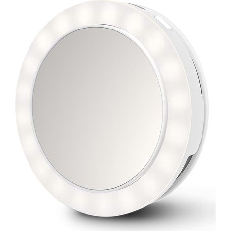 Miroir à Selfie avec lumière LED, Miroir cosmétique pour Les déplacements, adapté aux Smartphones, Mobiles, Portables et tablettes, Petit et léger pour Le Sac à Main (1/5)