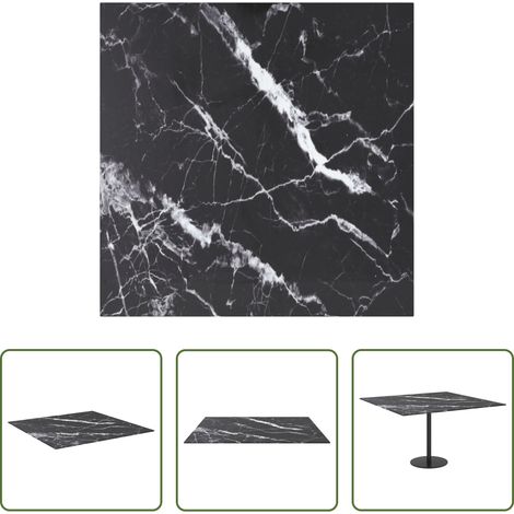 Dessus de table en marbre -  Dessus de table noir 70x70 cm 6 mm verre trempé design marbre (1/5)