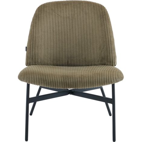 Fauteuil en velours côtelé vert kaki - Petra (1/5)
