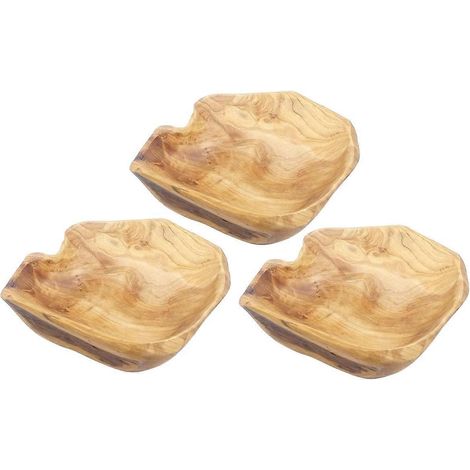 3x en bois fruits salade service bol main carved root bols creative living room real bois bonbon bol 25 29 cm (1/5)