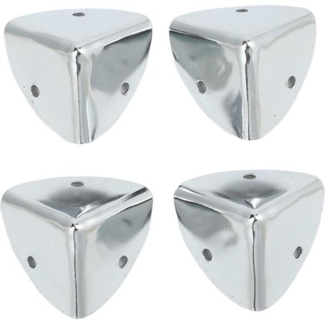 Set of 4 x 40mm zinc alloy metal corner protectors for chests, trunks, decorative edge protection for wooden furniture, silver (1/5)