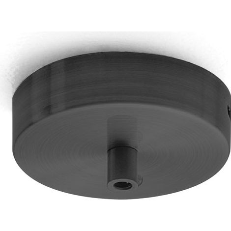 Rosace ronde en métal Alice noire IP20 pour suspensions - Base de plafond moderne, connexion centrale, installation facile
