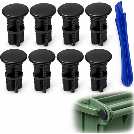 8pcs Charnière pour Couvercle de Poubelle en Plastique 240L, Noir Rechange (1/5)