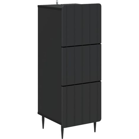 Cajonera Negro 33 x 34,5 x 92 cm Madera de Ingeniería vidaXL