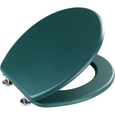 Abattant adulte pour WC – MDF vert sombre mat – Fixation inox – Résistant à l'humidité et facile à nettoyer (1/4)