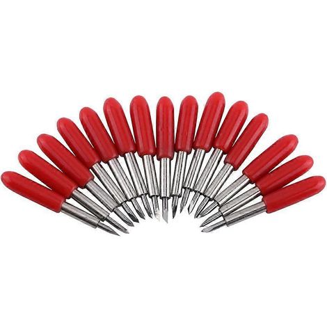 Lot de 15 lames de dessin et de coupe à 45 degrés, capuchon de lame rouge, en carbure, adaptées aux machines à graver Roland GCC, aux machines à lettrage, etc. (1/5)