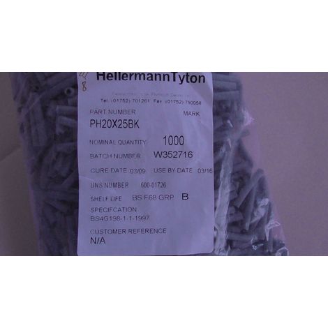 HELLERMANN TYTON - H20X25 BLACK - SLEEVING, 2mm, BLACK , 1000 u