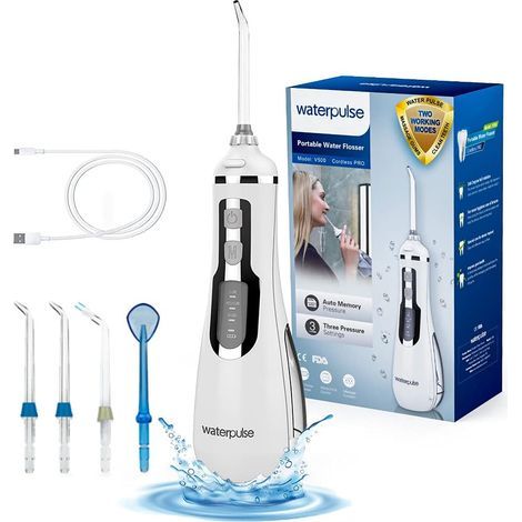 Crea – V500 Kabellose, tragbare Munddusche – 3 Druckstufen – Wasserdicht (IPX7) – Massagefunktion und Druckspeicher (1/5)