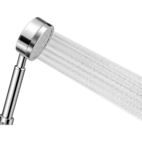 Pommeau de douche haute pression avec tuyau de 1,5 m et support, pommeau de douche à économie d'eau en acier inoxydable 304 facile à installer (1/5)