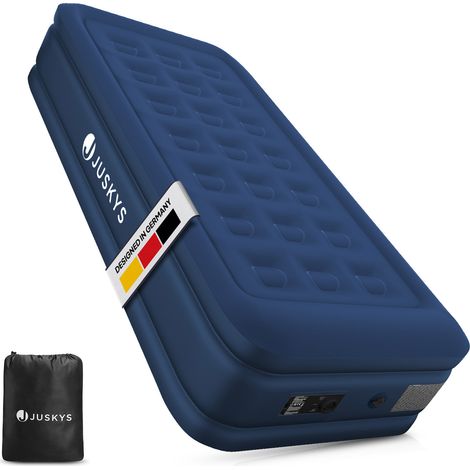 Matelas gonflable Juskys Sapri M en bleu - Matelas gonflable auto-gonflant pour 1 personne - Matelas gonflable comme lit d'appoint ou pour le camping - Pompe intégrée