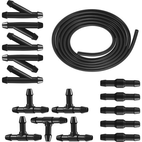 Windscreen Wiper Hose Repair Kit, 3M Washer Hose with 15 Hose Fittings Type T/Y/L, Washer Hose Kit for Connecting Water Pump and Nozzles to the Car (1/5)