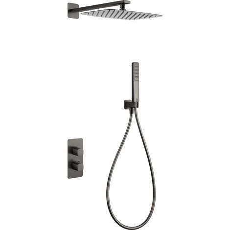 IMEX GTT064/BGM TOSCANA-AREZZO Termostatico Conjunto Empotrado Black Gun Metal - ref: GTT064/BGM (1/2)