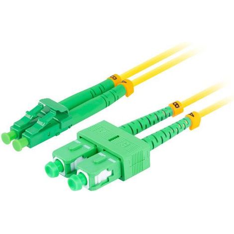 Lanberg SM SC/APC-LC/APC Duplex 3,0 mm LSZH G657A1 Glasfaser-Patchkabel 1 m Gelb (1/3)