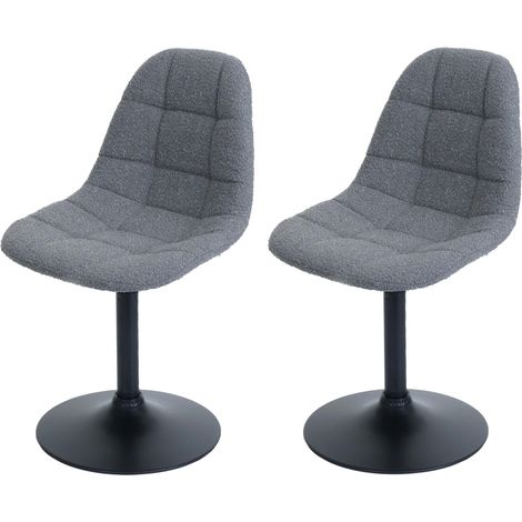 Lot de 2 chaises de salle à manger HWC-A60, chaise de cuisine chaise pivotante, acier MVG tissu/textile bouclé (450g/m²) (1/2)