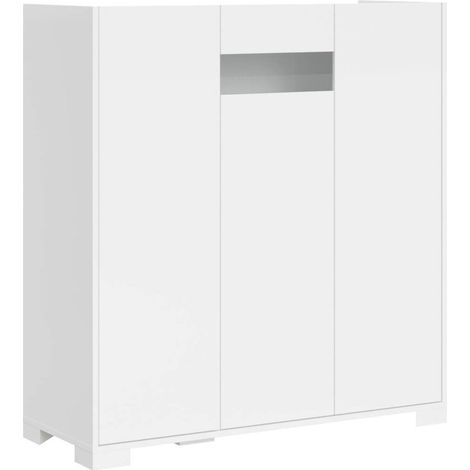 Credenza alta 3 ante 100x35x110 cm - RIFLESSO - Colore: Bianco Lucido - Dimensioni: L.103 P.35 H.110 cm