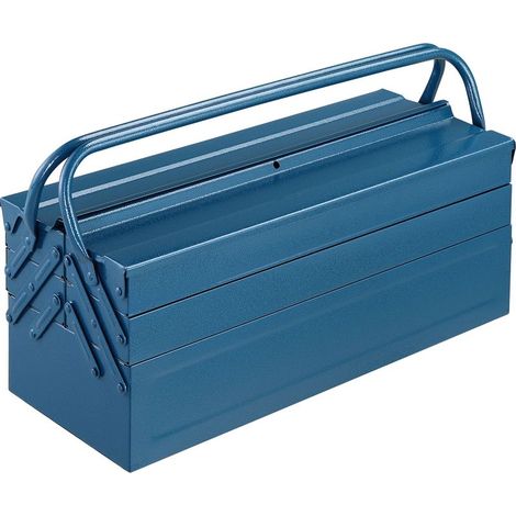 Boîte à outils en acier verrouillable 53 x 20 x 20 cm – Résistante aux huiles et produits chimiques – Compartiments extensibles pour rangement optimisé (1/5)