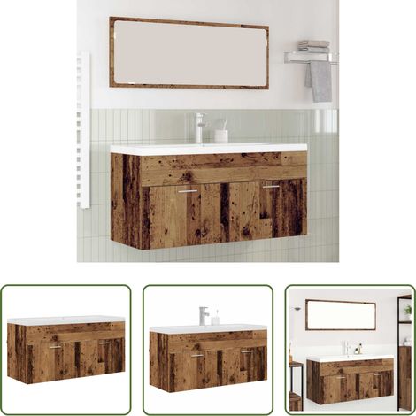 vidaXL Altholz Schrank - Badezimmerschrank Altholz 100 x 38,5 x 46 cm Holzwerkstoff (1/5)