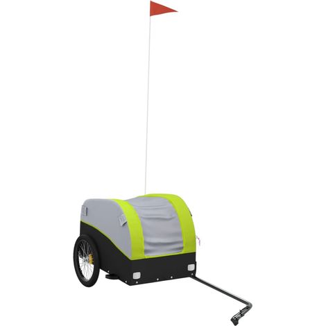Remorque de vélo noir et vert 30 kg fer (1/5)
