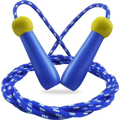 Corde à sauter pour enfants, corde réglable avec poignée en bois pour exercices de fitness et de combustion des graisses à domicile (1/5)